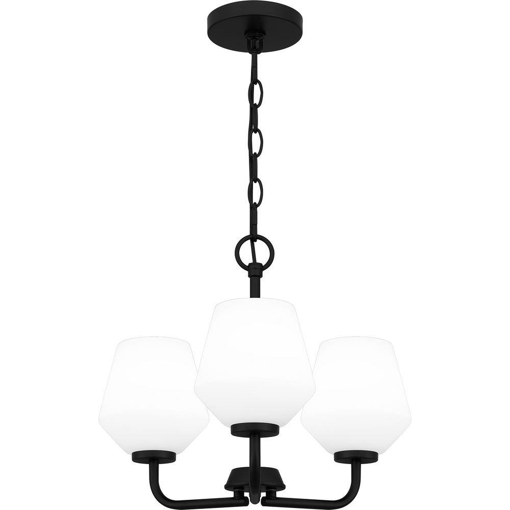 Nielson Matte Black 3-Light Glass Pendant