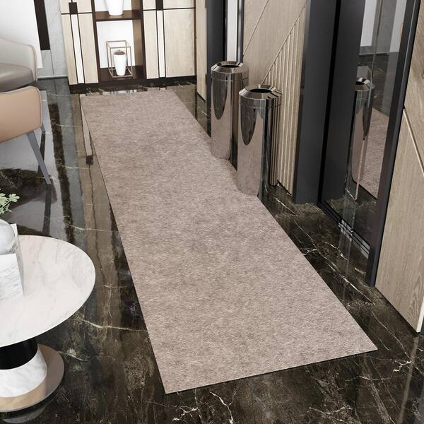 Premium Absorbent Non-Slip Rug Pad, Spill Protection and Floor Safety 3 ft. X 25 ft. Polyester Garage Flooring, Beige