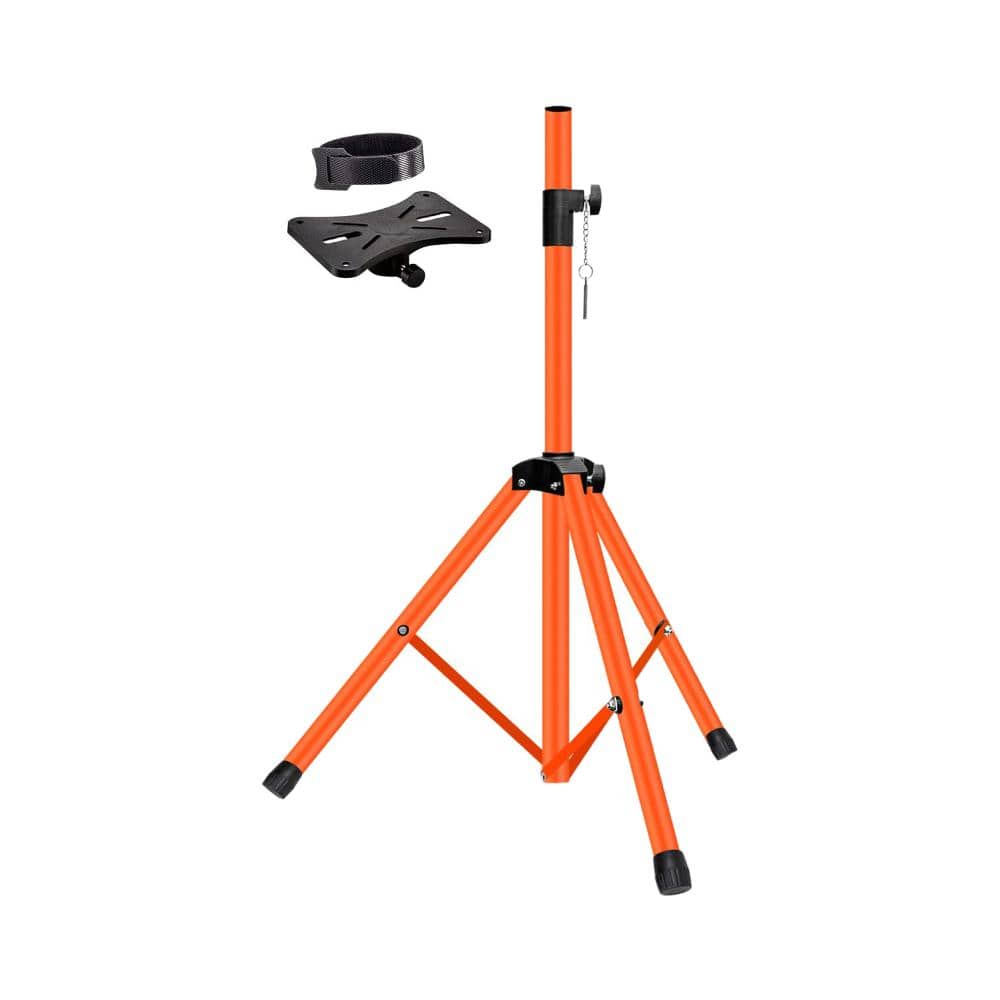 Adjustable 31 to 54 in. Speaker Stand Tripod Floor DJ Studio Monitor Stands Pole Mount in Orange (1-Piece)
