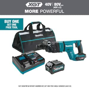 40V max XGT Brushless Cordless 1-1/8 in. Rotary Hammer (D-Handle) Kit w/Dust Extractor, AFT, AWS Capable (4.0Ah)