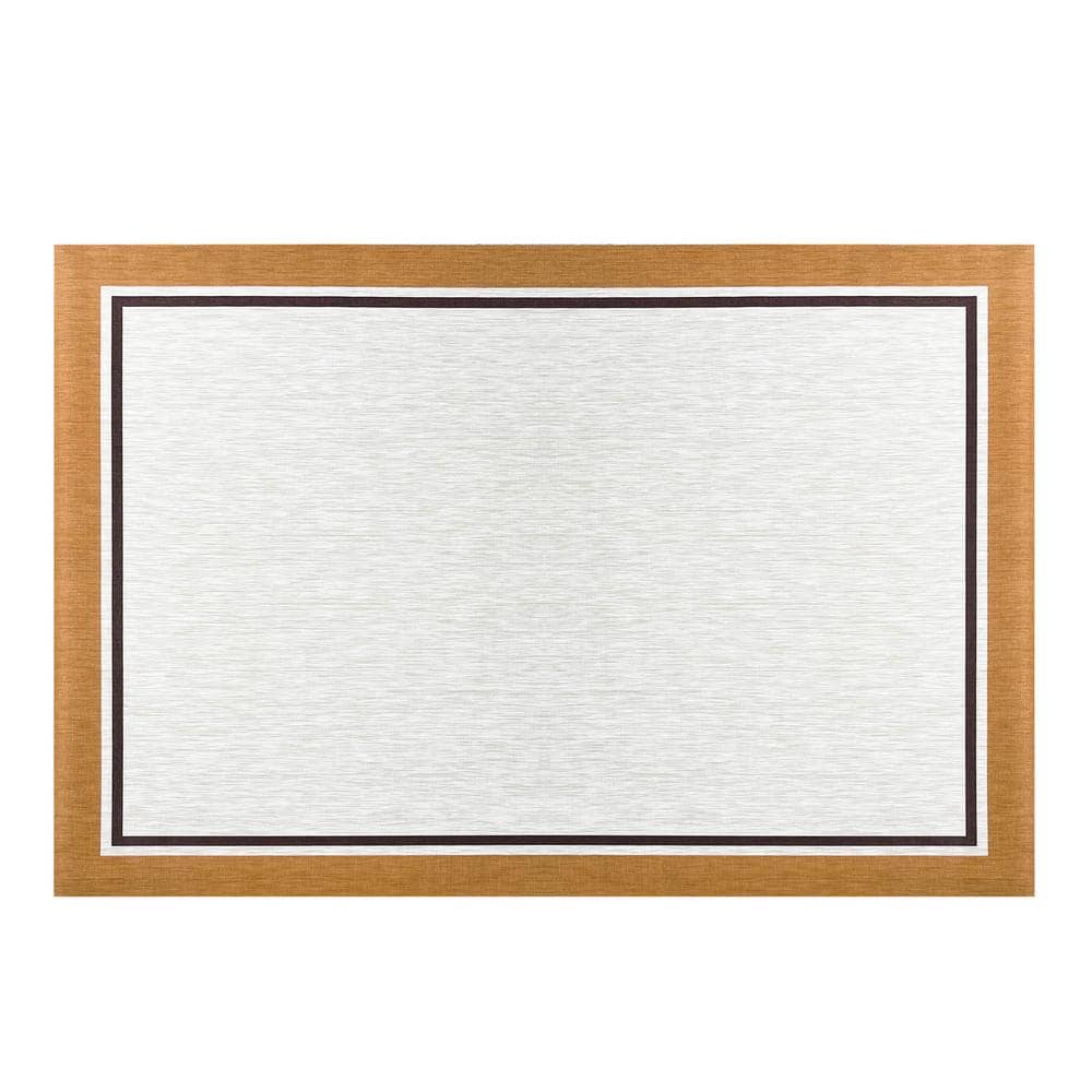 Lancaster Gold Woven Vinyl Home Kitchen Mat Waterproof Area Rug for Indoor/