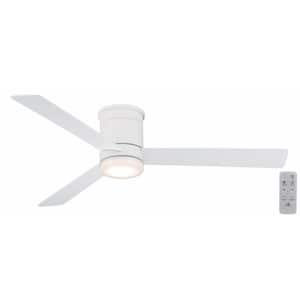 Conjure 52 in. Integrated CCT LED Indoor Matte White Ceiling Fan with Light and Remote Control Included