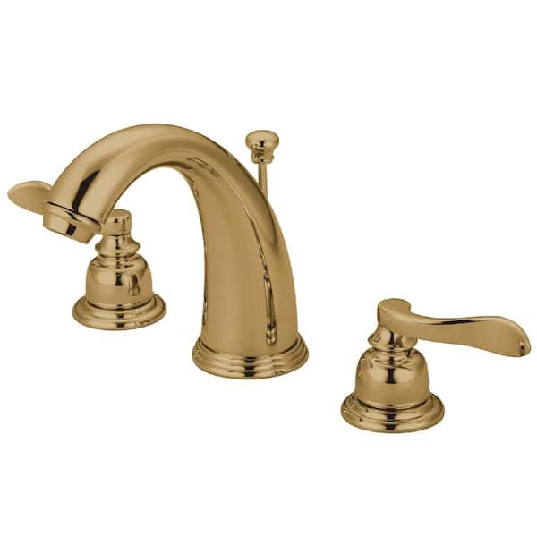 Kingston Brass NuWave French 8 in. Widespread 2-Handle Bathroom Faucet in Polished Brass