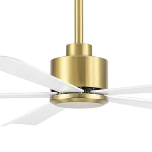 Melony 52 in. 6-Speed Indoor White-Blade Gold Ceiling Fans with Remote Control Included