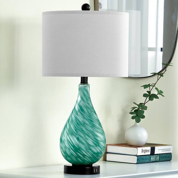 Cinkeda Gawronski 24 in. Emerald-Green Clear Glass Touch