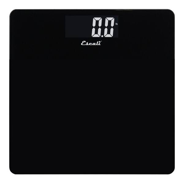 Escali Digital Glass Platform Bathroom Scale in Black