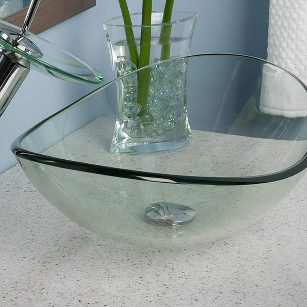 Chiaro Clear Oval Glass Above-Counter Bathroom Sink