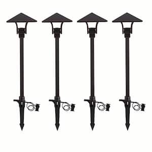 25-Watt Equivalent Low Voltage Oil Rubbed Bronze Integrated LED Outdoor Landscape Path Light (4-Pack)