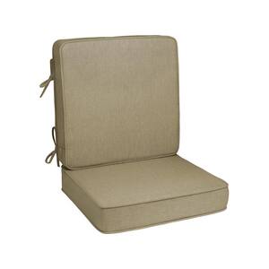20 in. x 20 in. 1-Piece Universal Outdoor High Back Dining Chair Cushion in Beige (1-Pack)