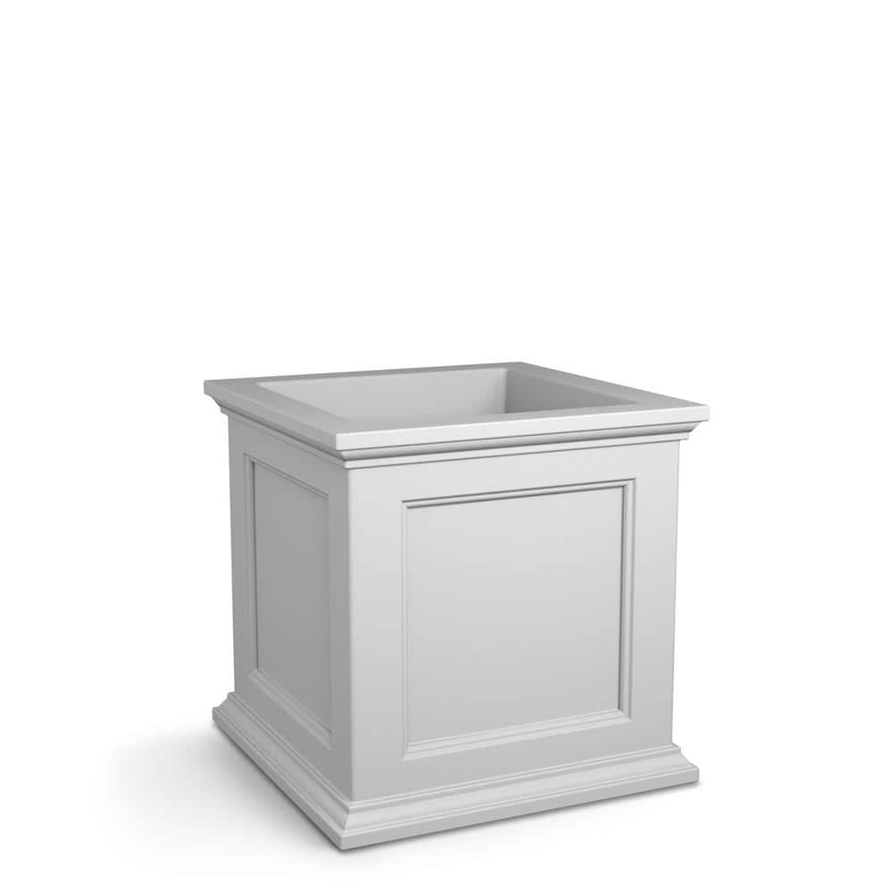 Fairfield Square White Self-Watering Polyethylene Planter 22"