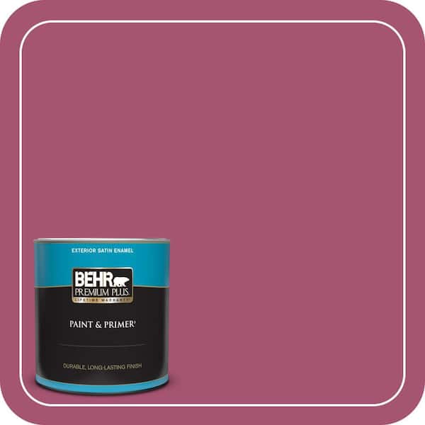 BEHR PREMIUM PLUS 1 qt. #110B-6 Cran Brook Satin Enamel Exterior Paint & Primer