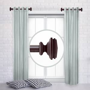 Bedpost 12 in. - 20 in. L Adjustable 1 in. Dia Single Side Window Curtain Rod in Mahogany (Set of 2)