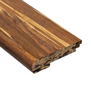 Strand Woven Tiger Stripe 9/16 in. Thick x 3-3/8 in. Wide x 78 in. Length Bamboo Stair Nose Molding