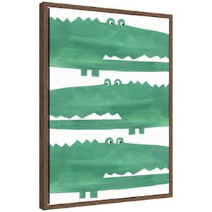 Sylvie ''Chomp Chomp Crocodile'' by Alicia Abla Animals Framed Glass Art Print 24 in. x 18 in.