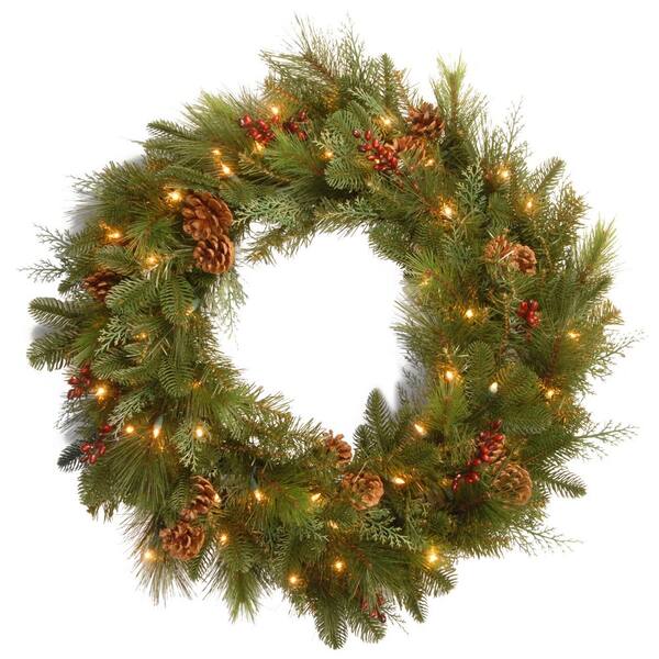 battery lighted 30 inch christmas wreath