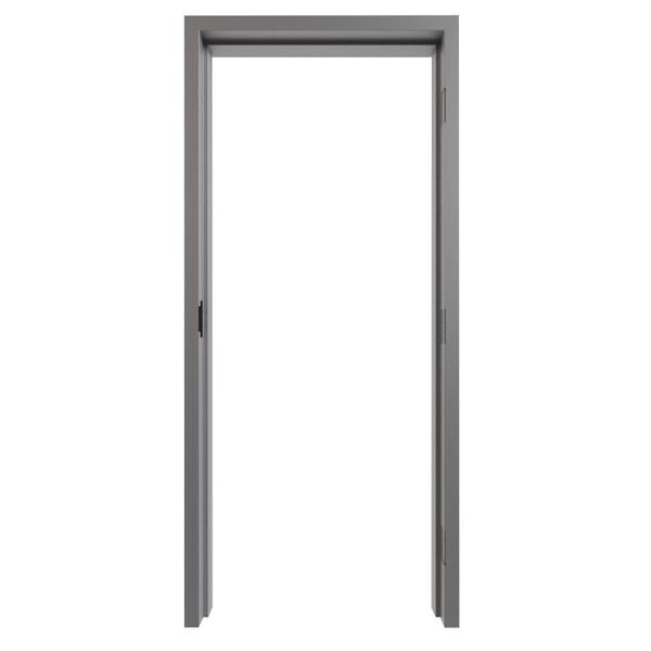 30 in. x 84 in. Gray Primed Left-Hand Steel Knock Down Door Frame with ...