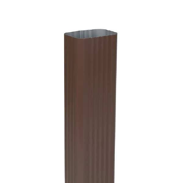 2 in. x 3 in. x 10 ft. High Gloss 80 Degree White Aluminum Downspout