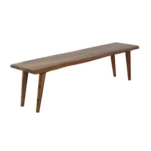 Brownstone Nut Brown Sheesham Dining Bench with Rectangle Shape 64 in.