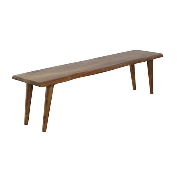 Coast to Coast Imports Brownstone Nut Brown Sheesham Dining Bench with Rectangle Shape 64 in.