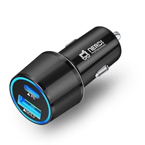 Dual Port Fast Car Charger with USB A and USB C for iPhone 13 series, 12 Series, Samsung, Huawei Xiaomi, OPPO, etc.