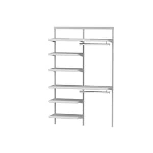 4 ft. Double Hang with Six Shelf Stack-White