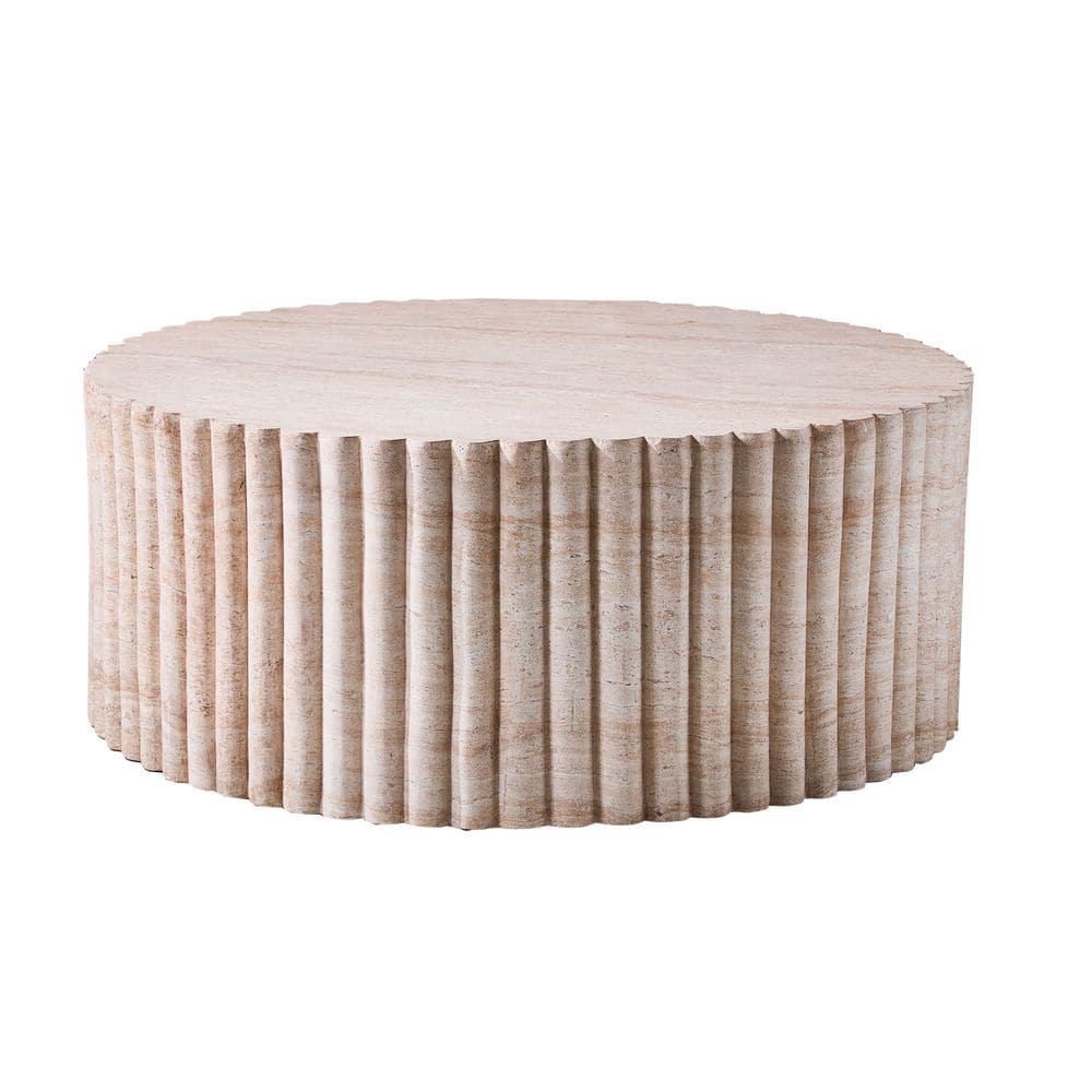 "Round Outdoor Coffee Table 41.73"" Faux Marble Water Transfer Finish, Patio Furniture with Rain Cover" price history on PriceWatchPro