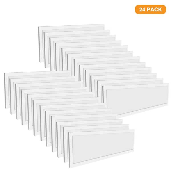 24-Pack 1 ft. x 4 ft. White 4400Lumens Integrated LED Panel Light, 0-10V Dimmable, 3500K-4000K-5000K Selectable