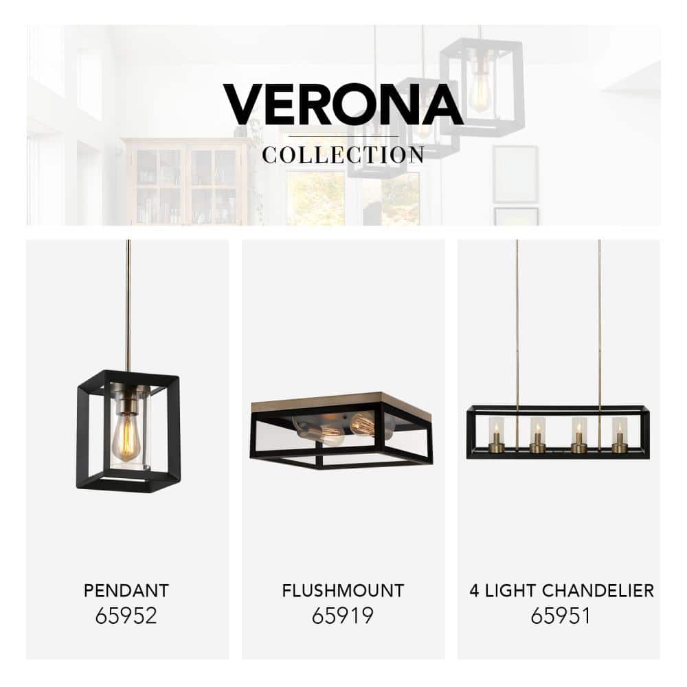 Verona Dark Bronze 13" LED Flush Mount with Frosted Glass