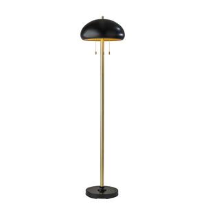 Cap 63.5 in. Black and Antique Brass Floor Lamp