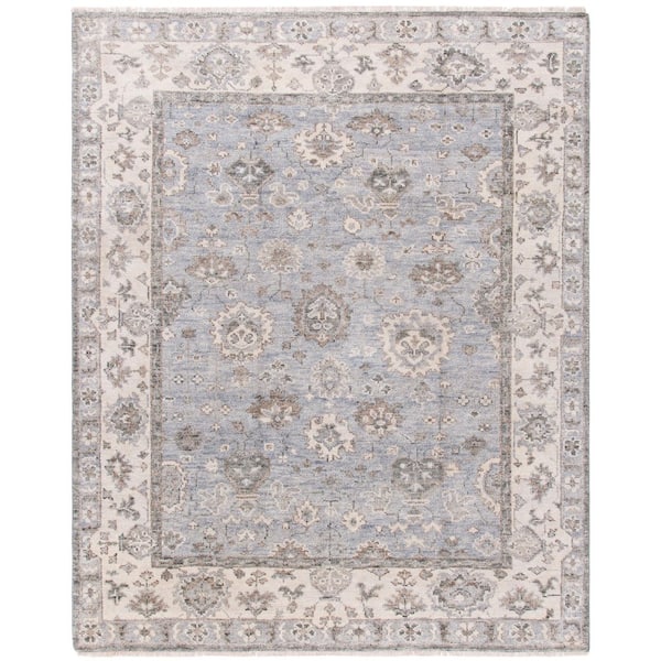 Samarkand 9 ft. x 12 ft. Gray/Ivory Oriental Area Rug
