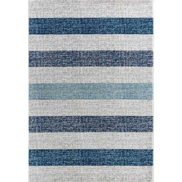 Isaac Mizrahi Callum Starry Night Stripes 5'0"x7'0" Contemporary Blue Area Rug
