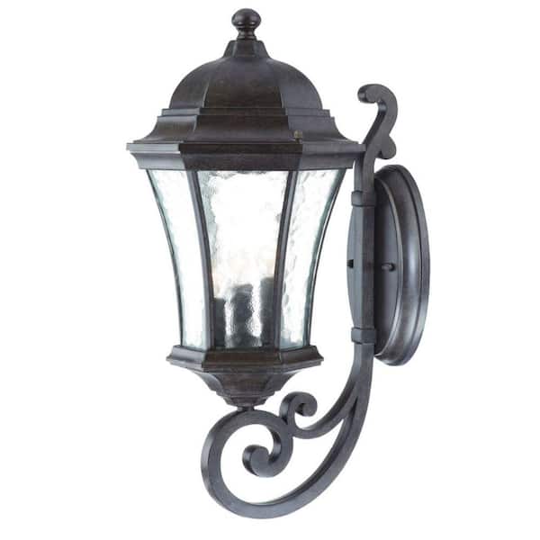 19.5 in. Black Outdoor Hardwired Sconce with No Bulbs Included