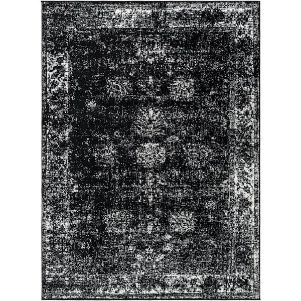 Livabliss Monte Carlo Black Ombre 8 ft. x 10 ft. Indoor Area Rug