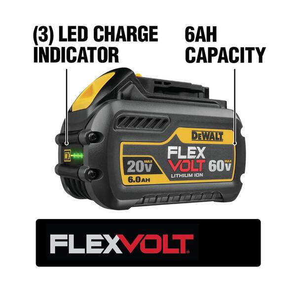 DeWALT DCB606 FLEXVOLT 20/60V MAX* BATTERY, 6.0AH D&B Supply