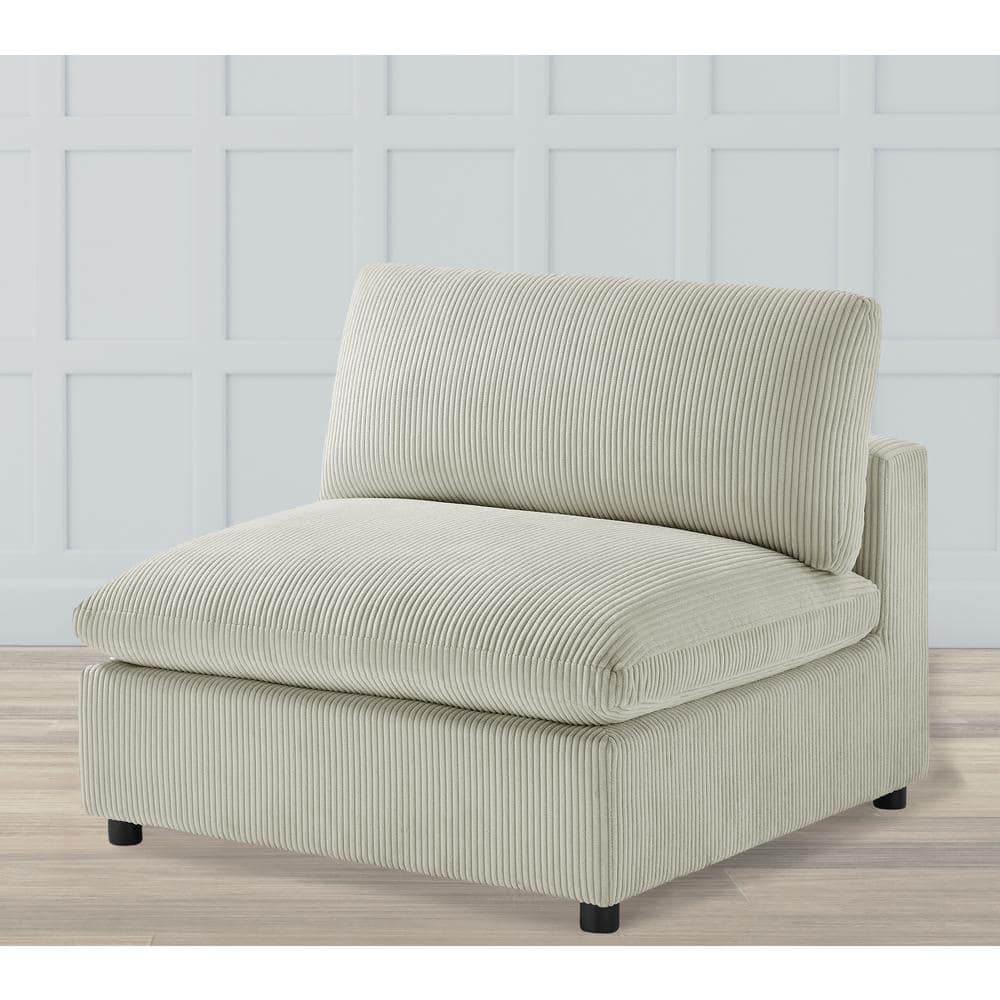 Casella Beige Corduroy Fabric Slipper Chair