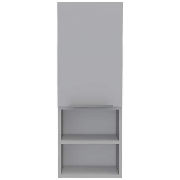 Unbranded 11.81 in. W x 32.08 in. H Rectangular White Surface Mount Medicine Cabinet without Mirror