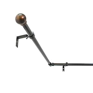 Ball 72 in. - 144 in. Adjustable Bay Window Curtain Rod 3/4 in. in Oil Rubbed Bronze with Finial