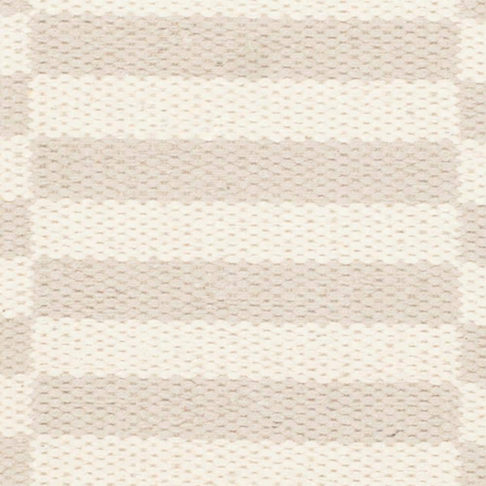 Coastal Charm Ivory and Light Grey Cotton Runner Rug - 2'3" x 5'