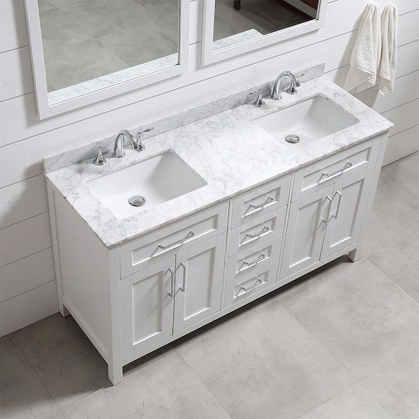 Ove Decors Tahoe 60 In W Double Sink, Ove Decors Lakeview 60 Vanity