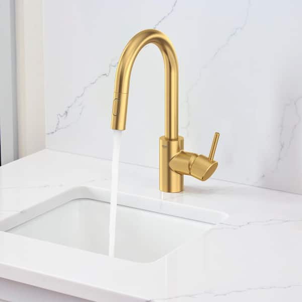 Concetto Single-Handle Dual Spray Pull-Out Sprayer Kitchen Faucet 1.75 GPM in Brushed Cool Sunrise