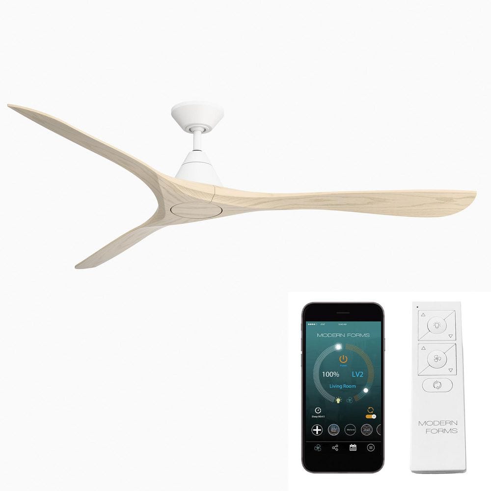 Carve 72 in. Smart Indoor/Outdoor Matte White/White Oak Downrod Mount Standard Ceiling Fan with Remote price history on PriceWatchPro
