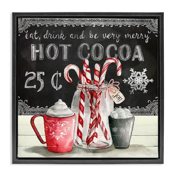 Stupell Industries Cocoa and Candy Canes by Carol Robinson 1 Piece Floater Frame Graphic Print Food Poster Art Print 25 in. x 25 in.