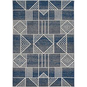 Lucia Blue Dimensions 3 ft. x 5 ft. Indoor/Outdoor Accent Rug