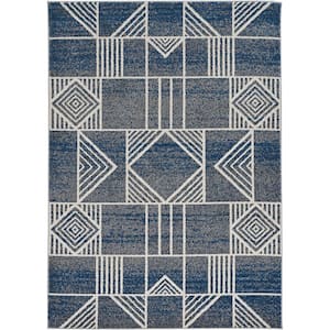 Lucia Blue Dimensions 5 ft. x 8 ft. Indoor/Outdoor Accent Rug