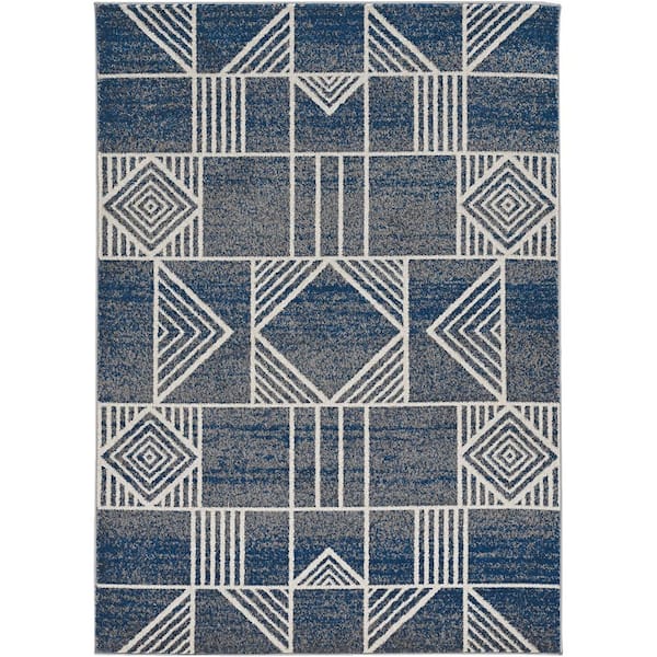 Lucia Blue Dimensions 5 ft. x 8 ft. Indoor/Outdoor Accent Rug