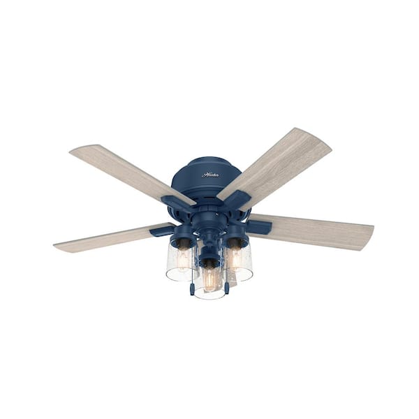 Hunter Hartland 44 in. LED Indoor Indigo Blue Ceiling Fan with Light Kit