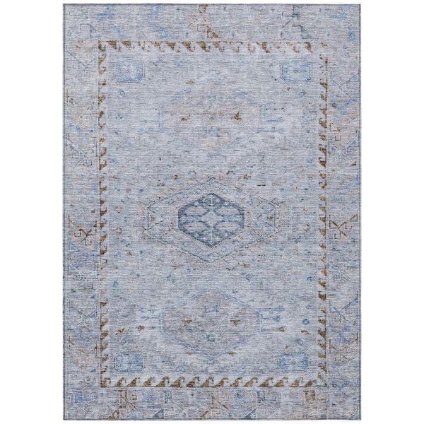 Chantille Machine Washable Indoor/Outdoor Abstract ACN2357 Sky 3 ft. x 4 ft. Area Rug