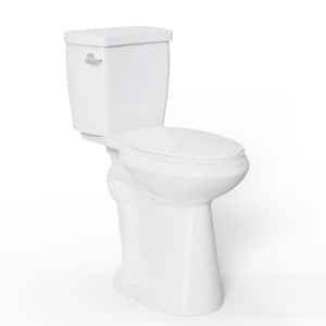 21 in. Toilet 2-Piece 1.28 GPF Single Flush Elongated and Heightened Toilet in White, High Toilets for Seniors