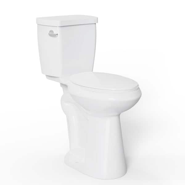 Simple Project 21 in. Toilet 2-Piece 1.28 GPF Single Flush Elongated and Heightened Toilet in White, High Toilets for Seniors