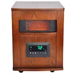 1500-Watt 6-Element Infrared Room Heater with Oak Cabinet and Remote